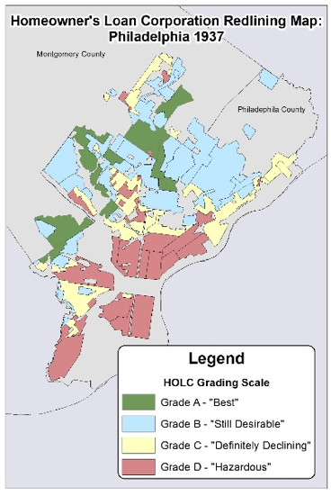 HOLC Redlining Map of Philadelphia